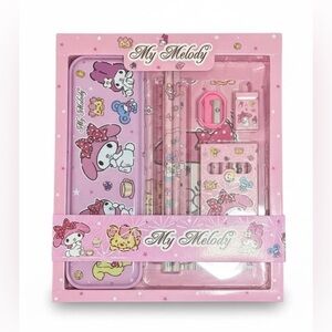 My Melody Pink Stationery Gift Set With Pencil Case Ruler Sharpeners & More